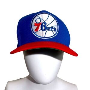 Vintage Mitchell & Ness Wool Blend NBA 76ers Snapback Hat Basketball Retro